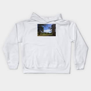 Blue Sky and Fluffy clouds in the Vineyard - Adelaide Hills - Fleurieu Peninsula by Avril Thomas Kids Hoodie